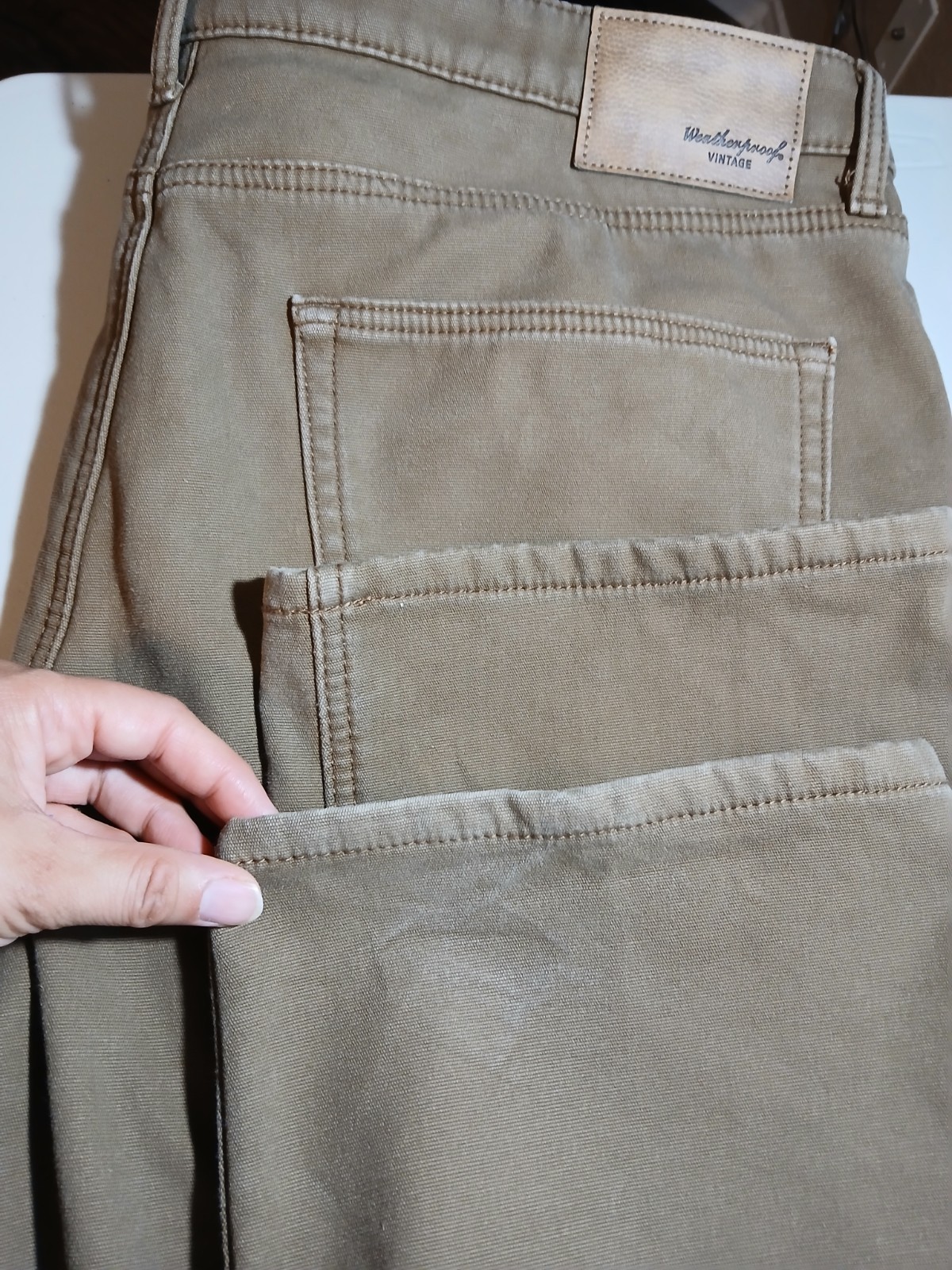 Weatherproof Vintage Men’s Regular Fit Brown Stretch Canvas Pants 40W Straight