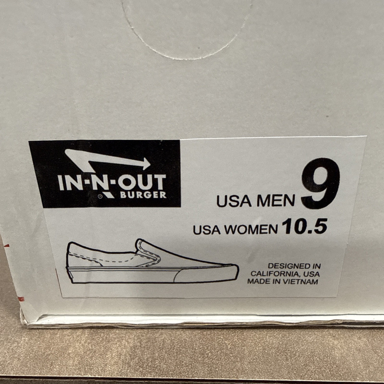 In-N-Out Burger White Drink Cup Slip-On Shoes NEW Sizes Mens 9