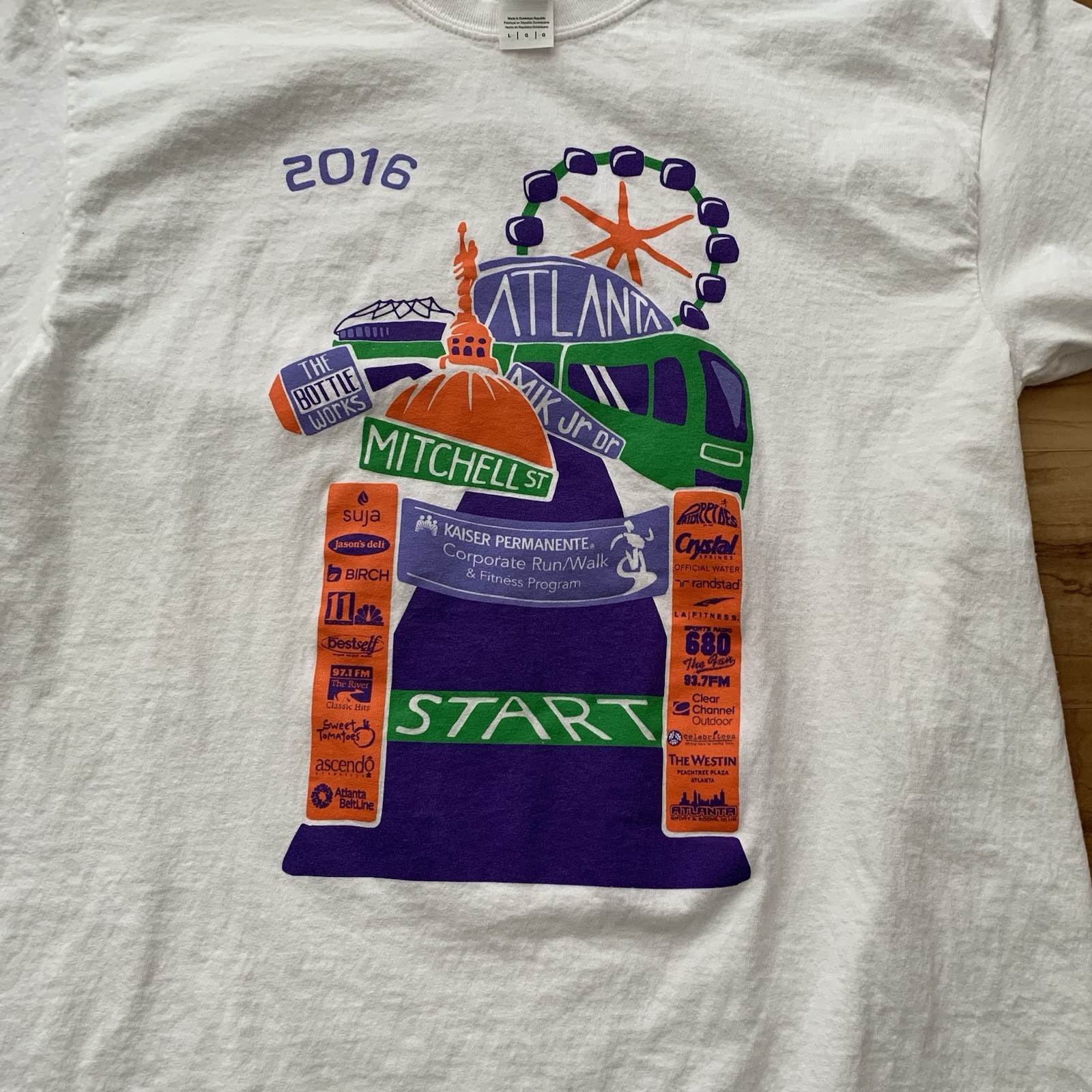 Kaiser Permanente Corporate Run/Walk Tshirt Atlanta 2016 Men’s Large