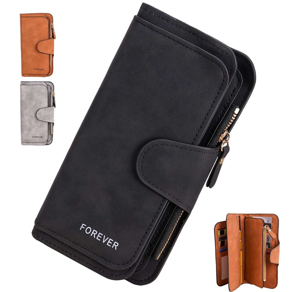 Large Capacity Women Leather Wallet Long Clutch Card Holder Purse Hasp Handbag