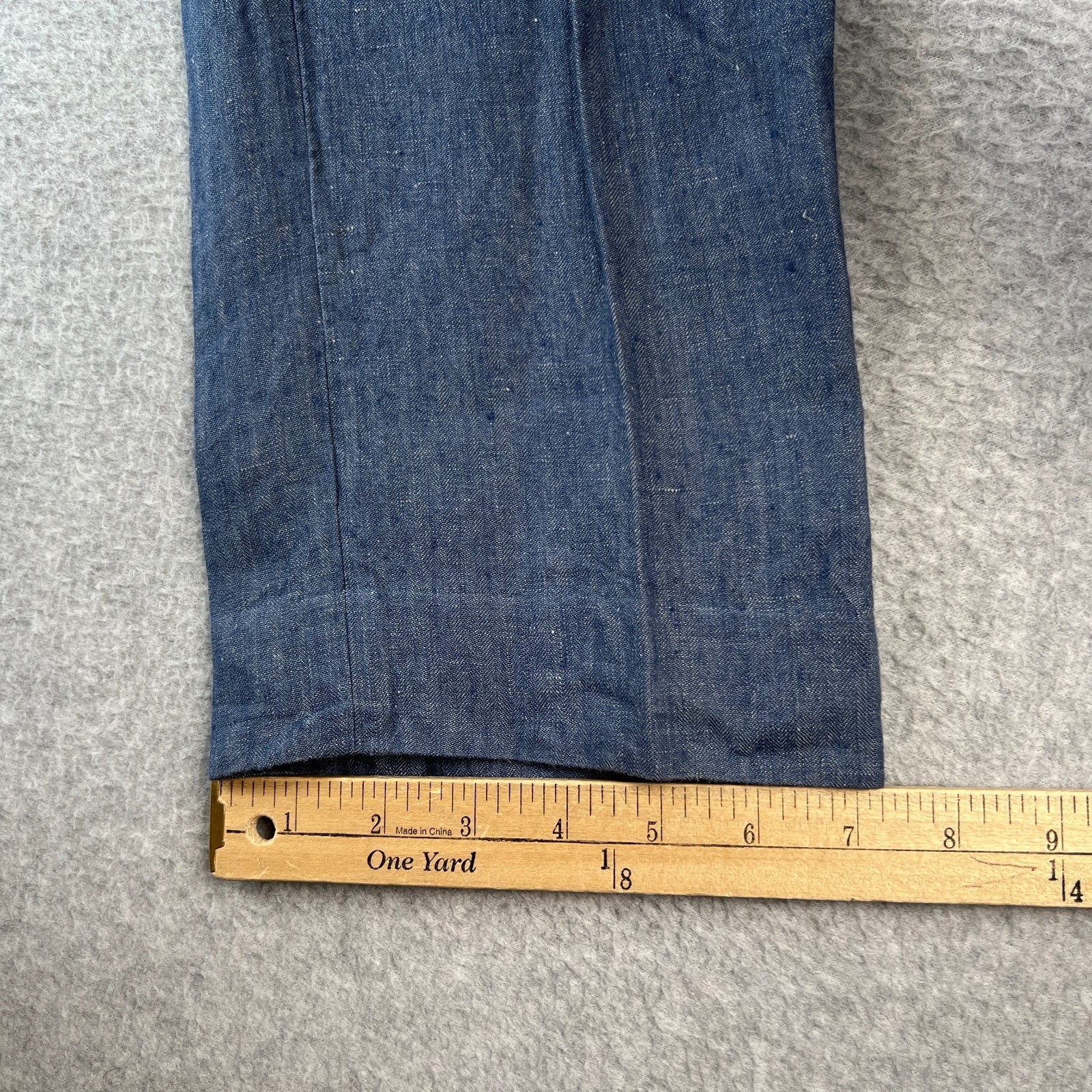 J Crew Bowery Slim Fit 100% Linen Mcnutt Pants 32×32 Mens Blue Lightweight