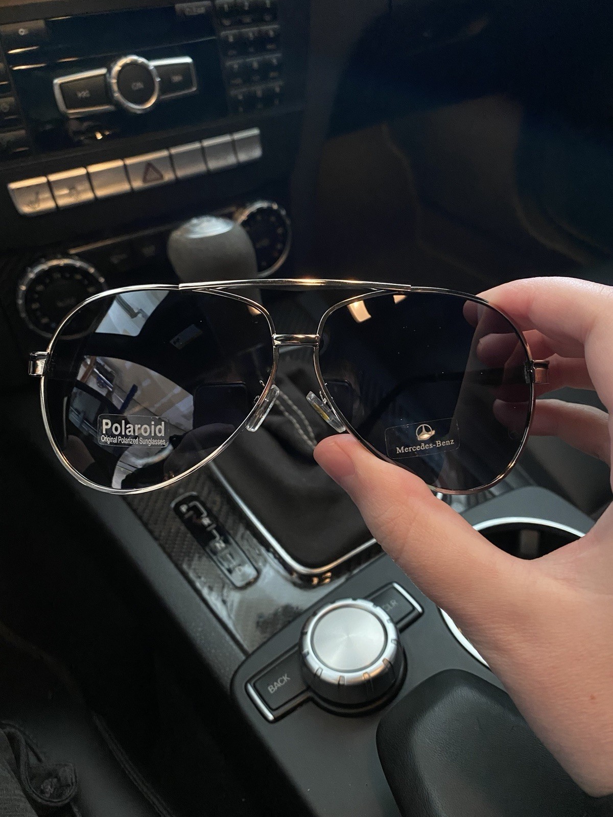 Mercedes Benz Aviator MB737 Silver & Black Sunglasses Made In Italy 65-12-130