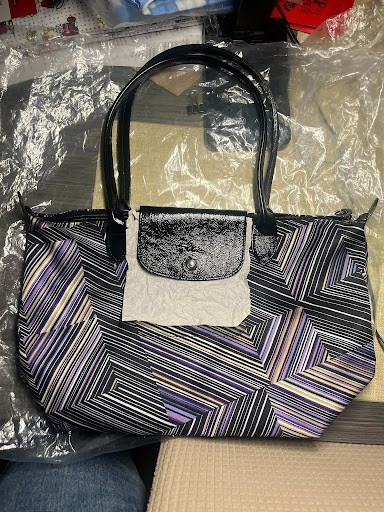 Women’s Longchamp Le Pliage Abstract Geometric Multicolor Medium Tote