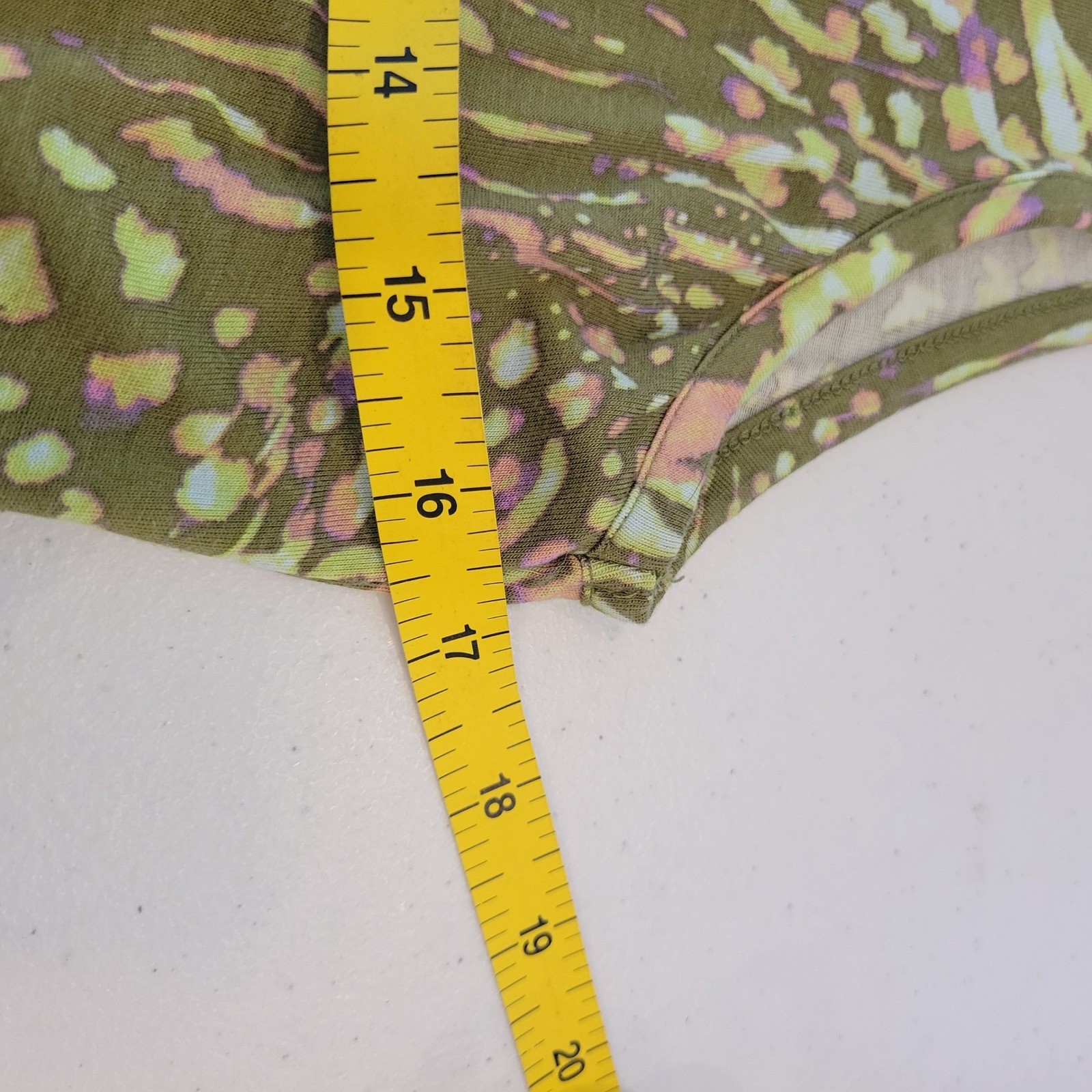 LOGO Layers Lori Goldstein Tank Top Sz Small Olive Green Animal Print Sleeveless