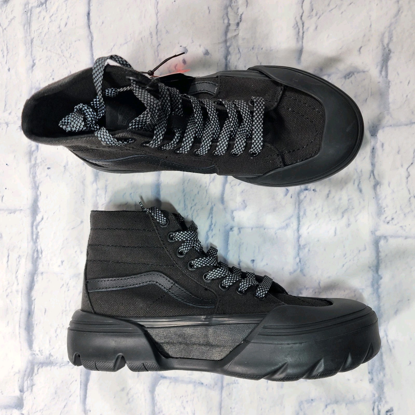 Vans MEN 6.5 WOMEN 8 Sk8-Hi Tapered Heavy Canvas Blackout Modular Swap It Shoes