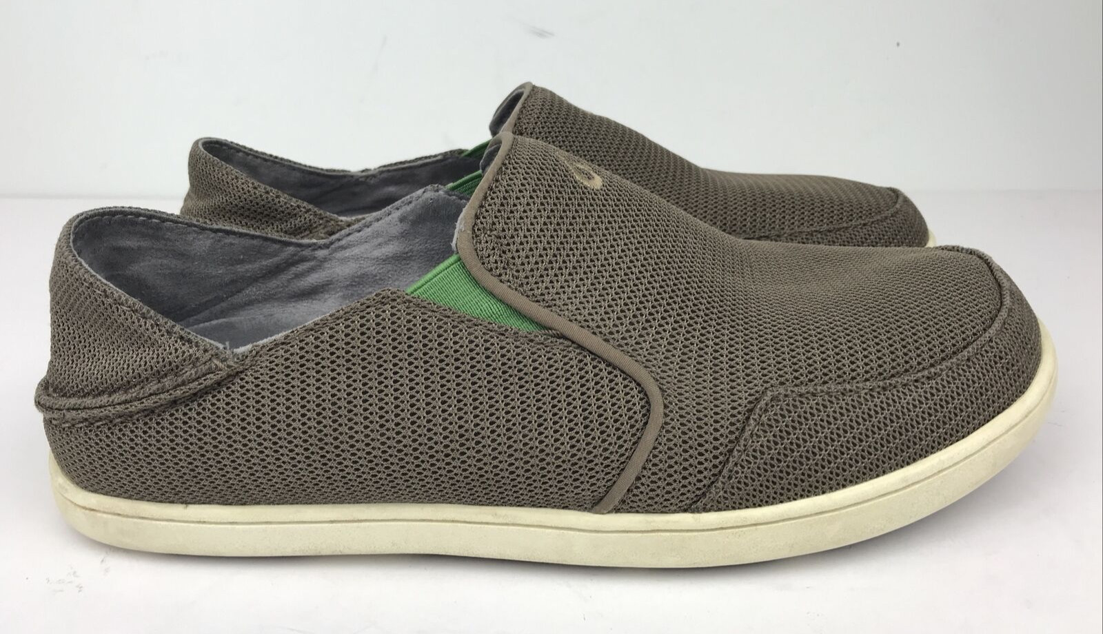 OluKai Nohea Mesh Loafers Men’s 8 Shoes Slip Ons Casual Comfort Brown / Green