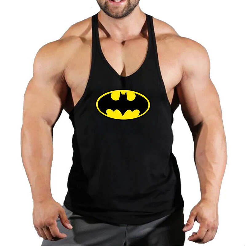 Men’s Batman Cotton Sleeveless Tees Gym Muscle Bodybuilding Workout Tank Tops