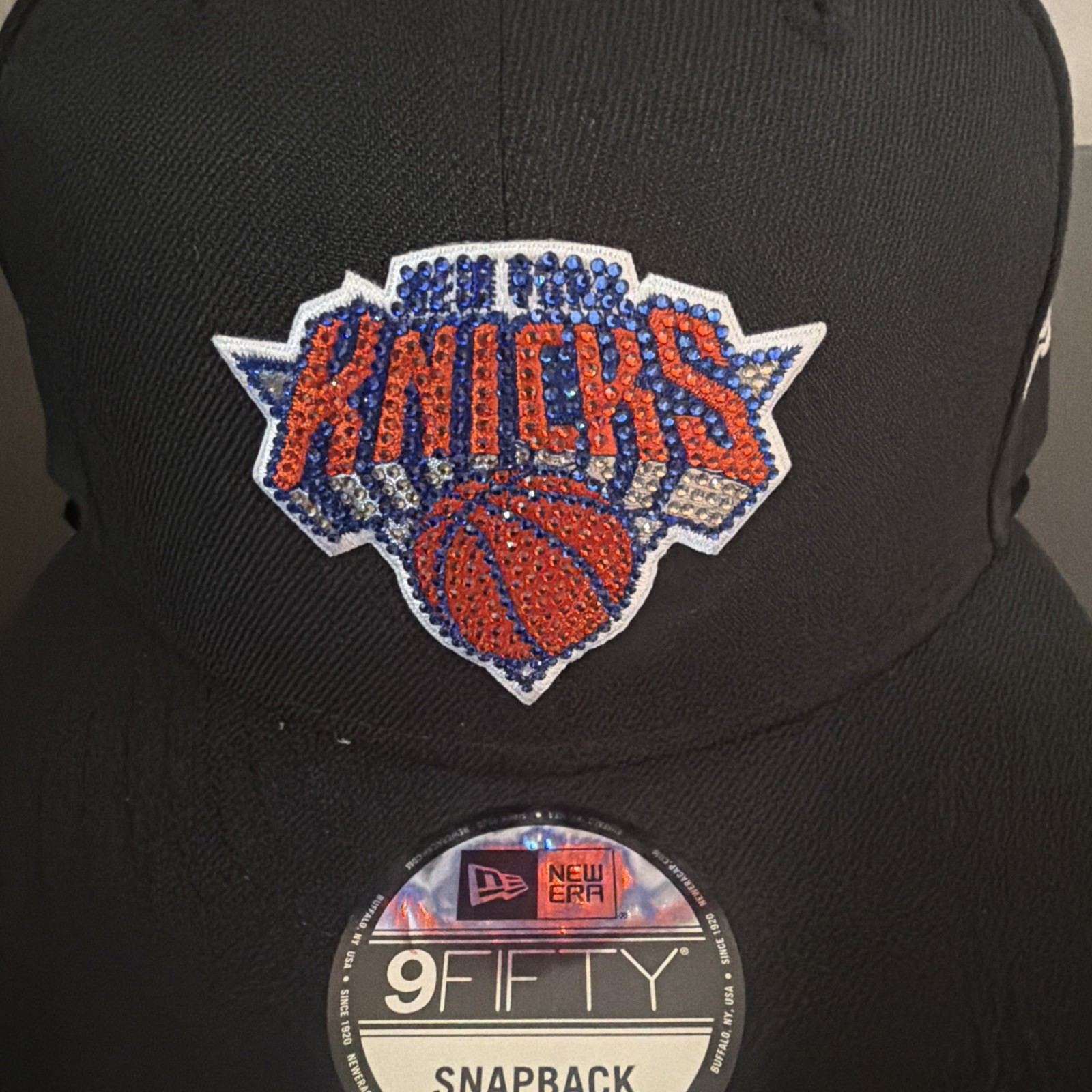 New Era NBA26 Draft NY Knicks 9Fifty Rhinestones Men’s Hat Black Free Shipping!