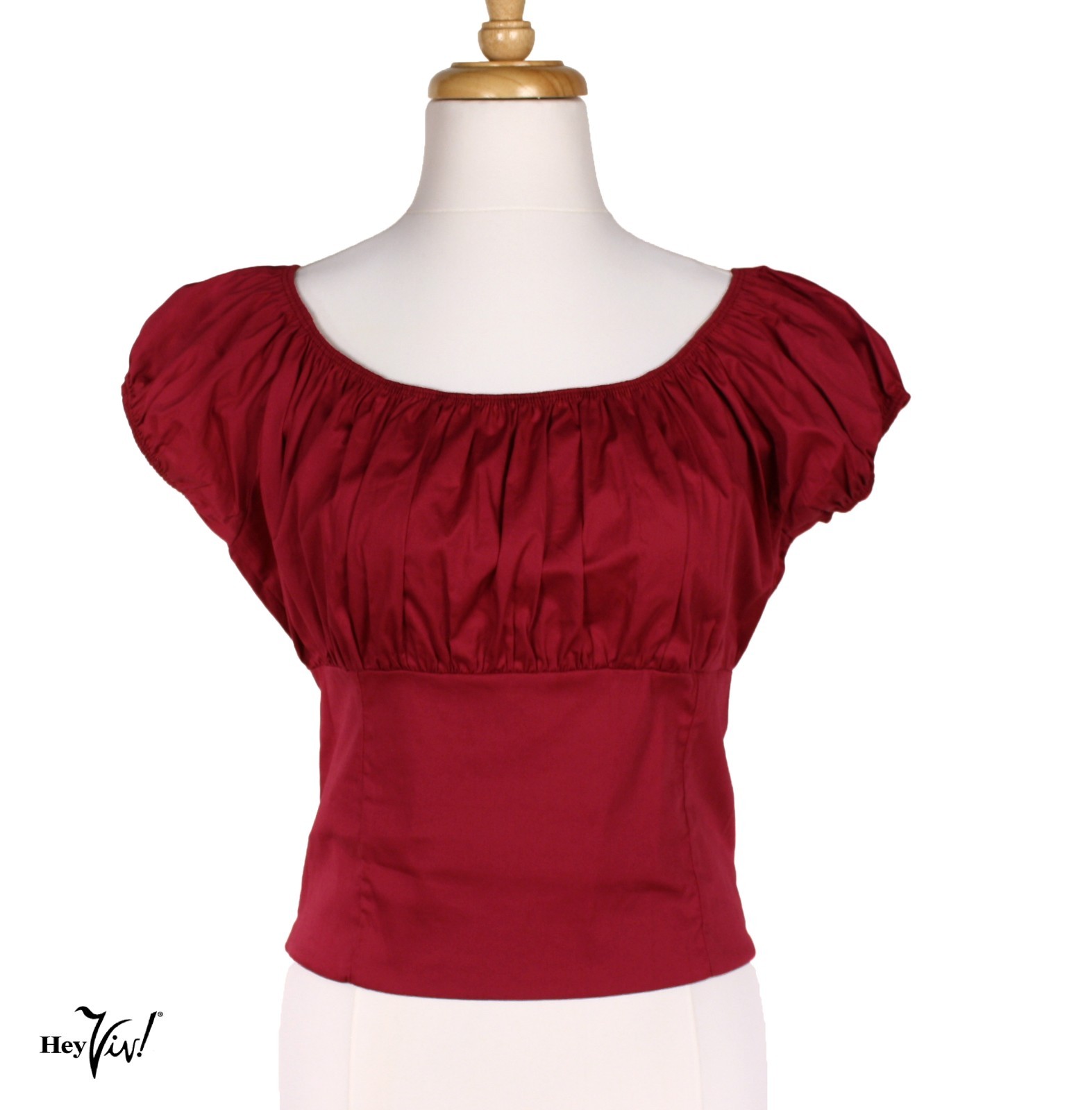 Magenta Peasant Blouse Top On/Off Shoulder Smocked Back Retro Size M – Hey Viv