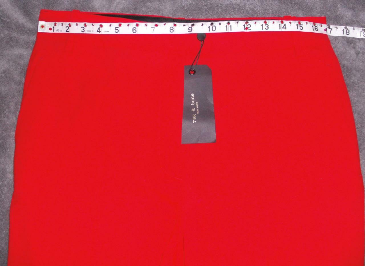 NWT Rag & Bone Oman Red Side Stripe Wool Blend Trousers Pants 10