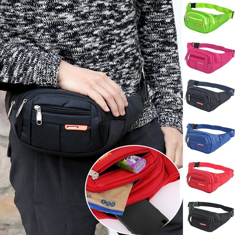Waist Bag Fanny Pack for Men Women Hip Belt Bum Pouch Sport Travel Purse Unisex