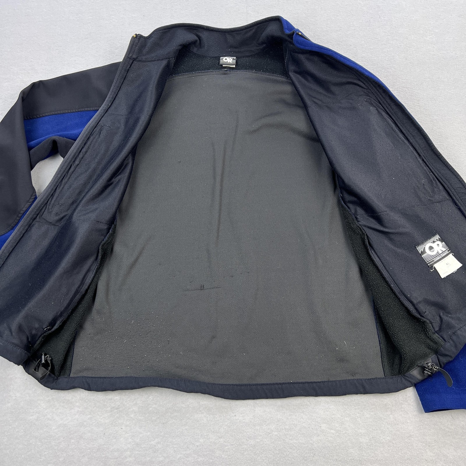 VTG Outdoor Research Ceres Tech Jacket Mens XL Blue Fleece Full Zip USA Hiking