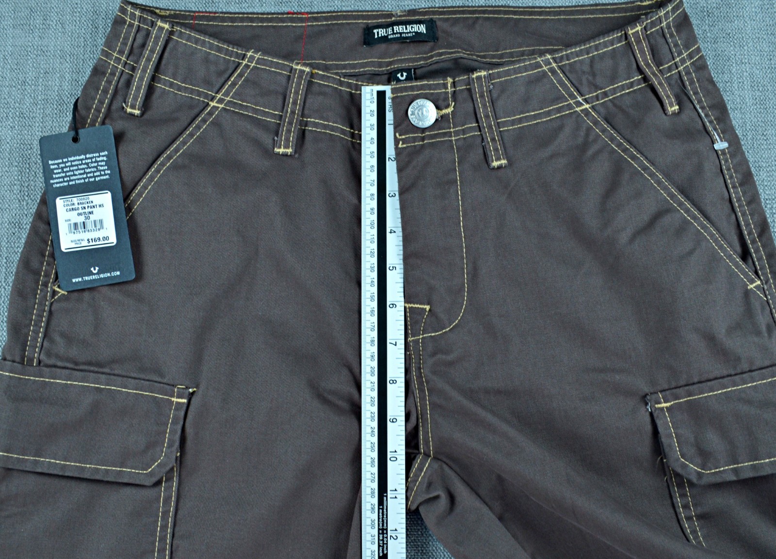 True Religion Pants Men’s 30×32 Bracken Casual Cargo Pocket Straight Leg NWT
