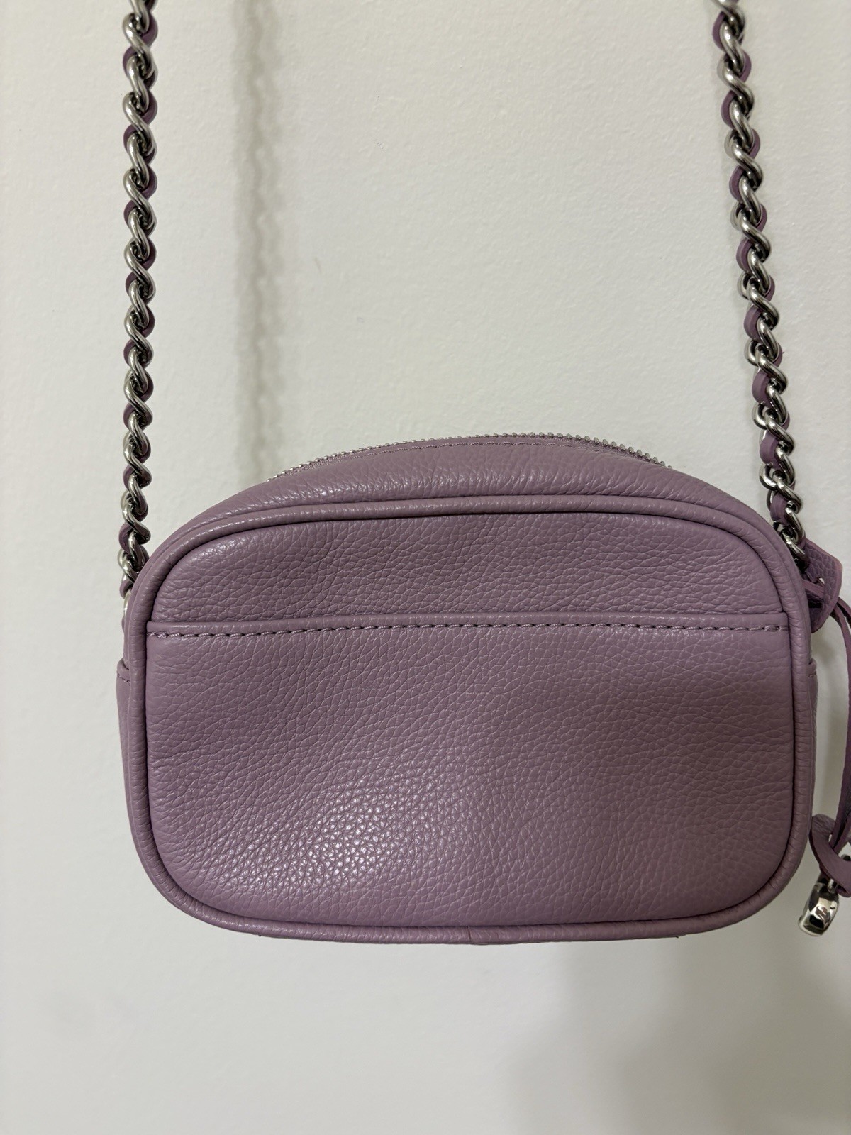 NWOT Brighton ROSIE Mini Camera Bag Handbag Wisteria Purple Pebbled Leather $135