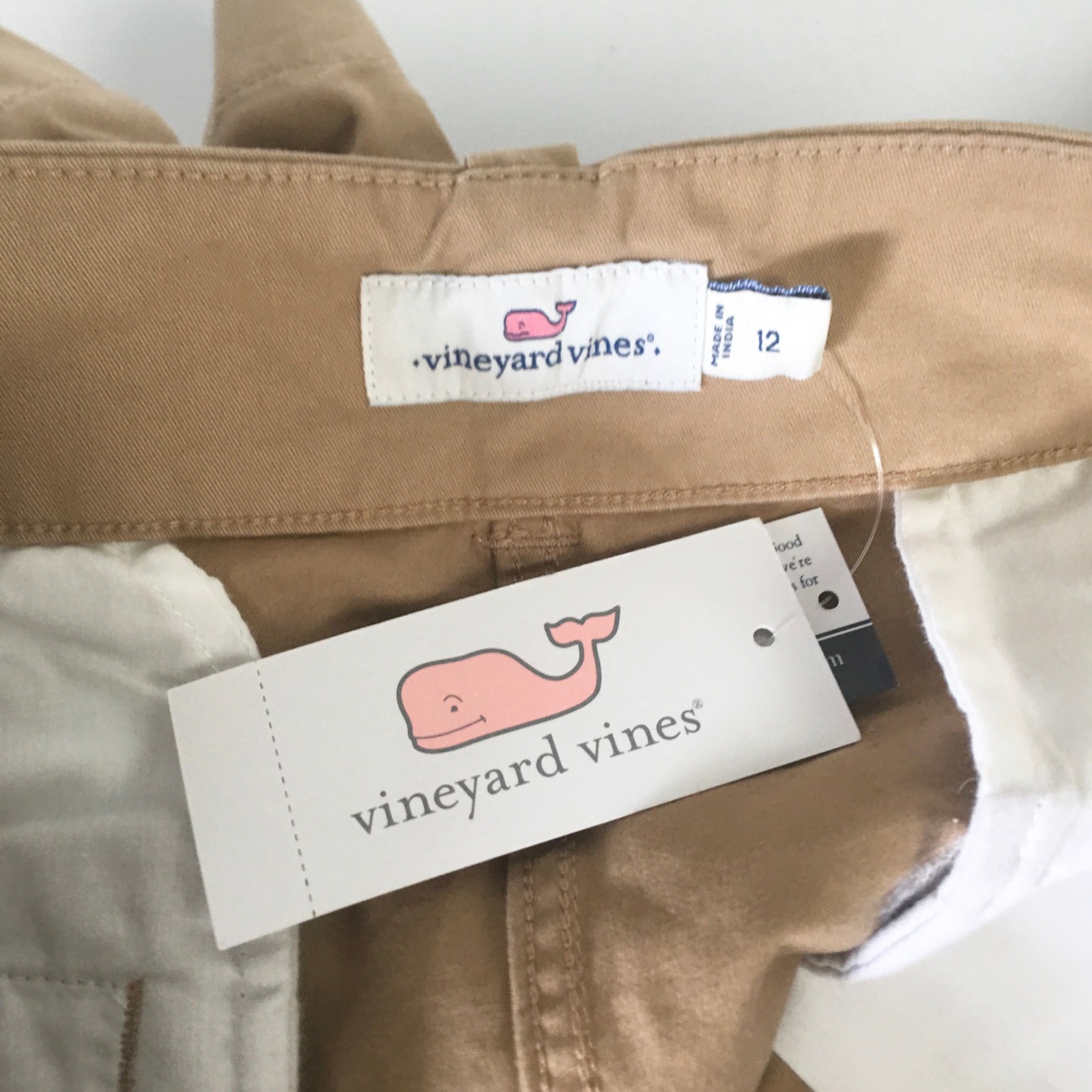 Vineyard Vines Every Day Shorts Womens 12 NEW Officer Khaki Tan 3 1/2 In Chino