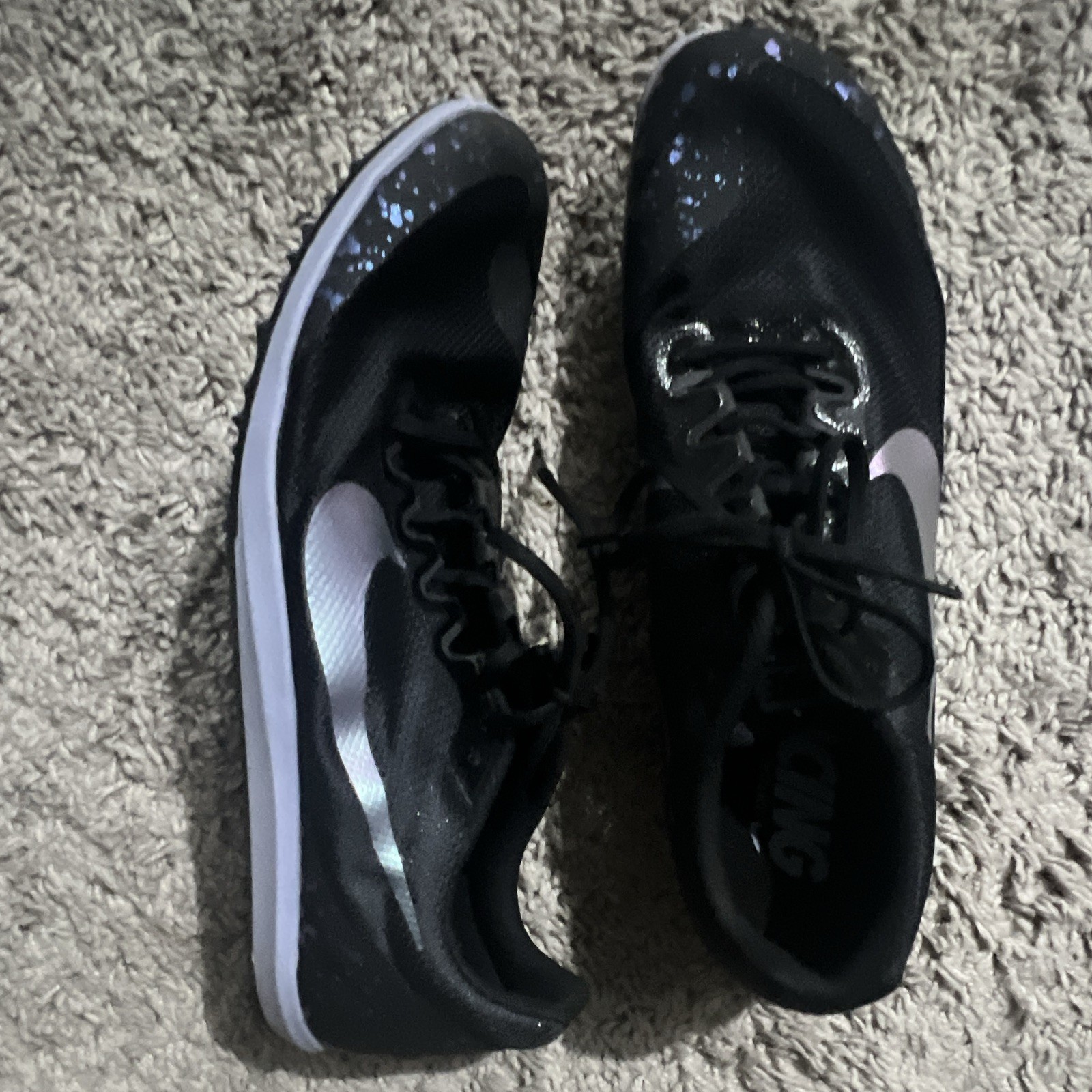 Nike Men’s Track & Field Zoom Rival Spikes Sneakers Black/White Speckled