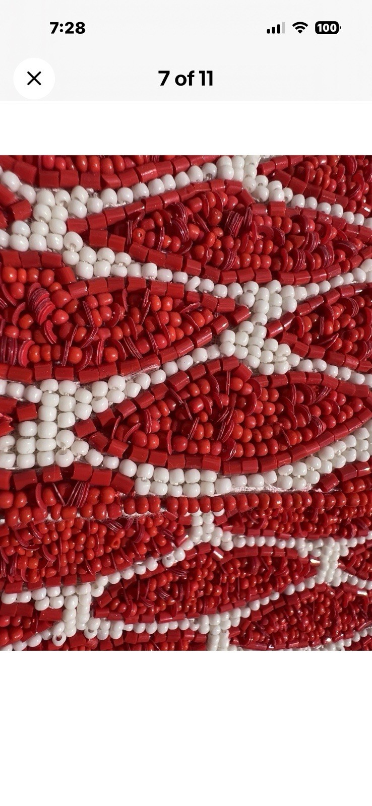 Anthropologie Fiona Beaded PURSE Icon Edition RED Lips KISS BAG NWT