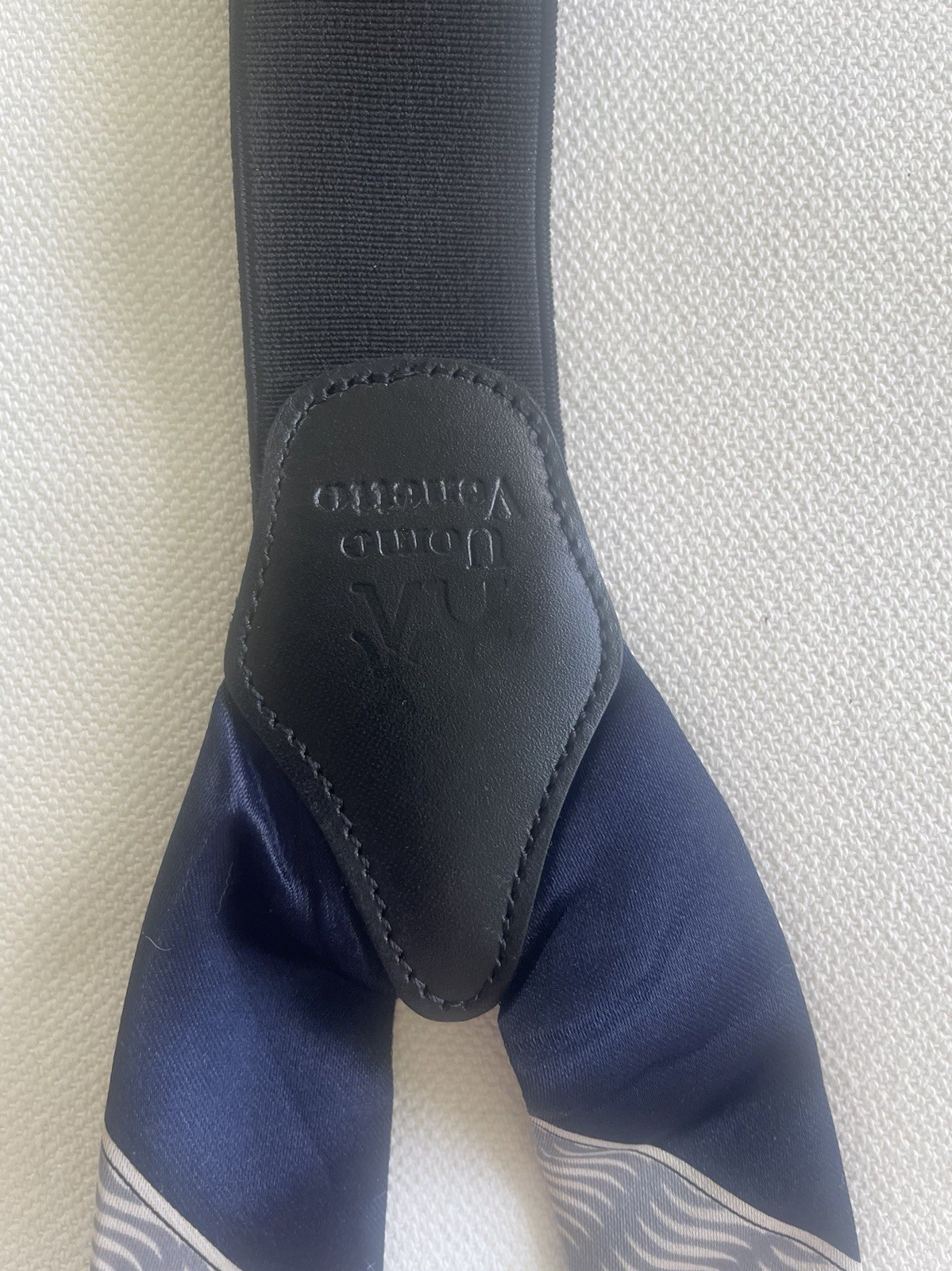 Uomo Venetto Satin Suspender Blue with Black Modern Design Vintage