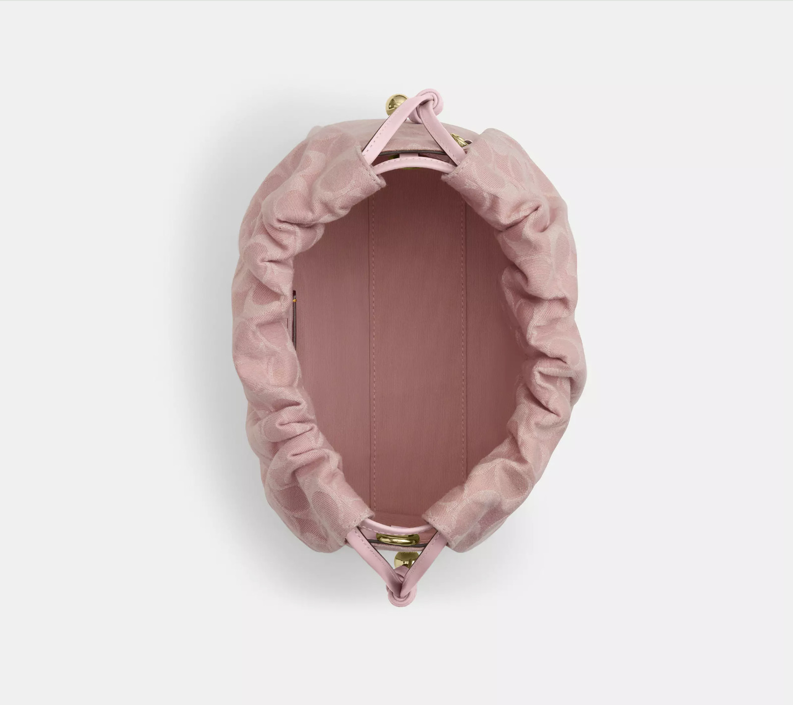 COACH Faye Drawstring Bag Signature Denim Light Pink CFD03 IMNH1 New Authenthic