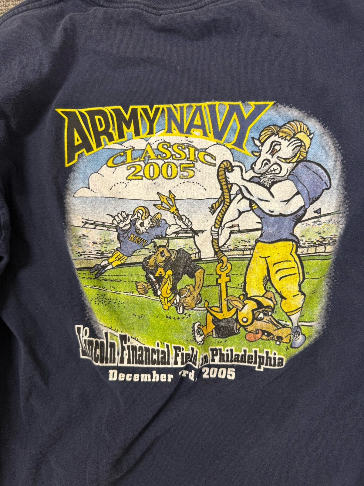 Army vs Navy College Football Graphic Long Sleeve Tee 2005 Annual Classic 0146