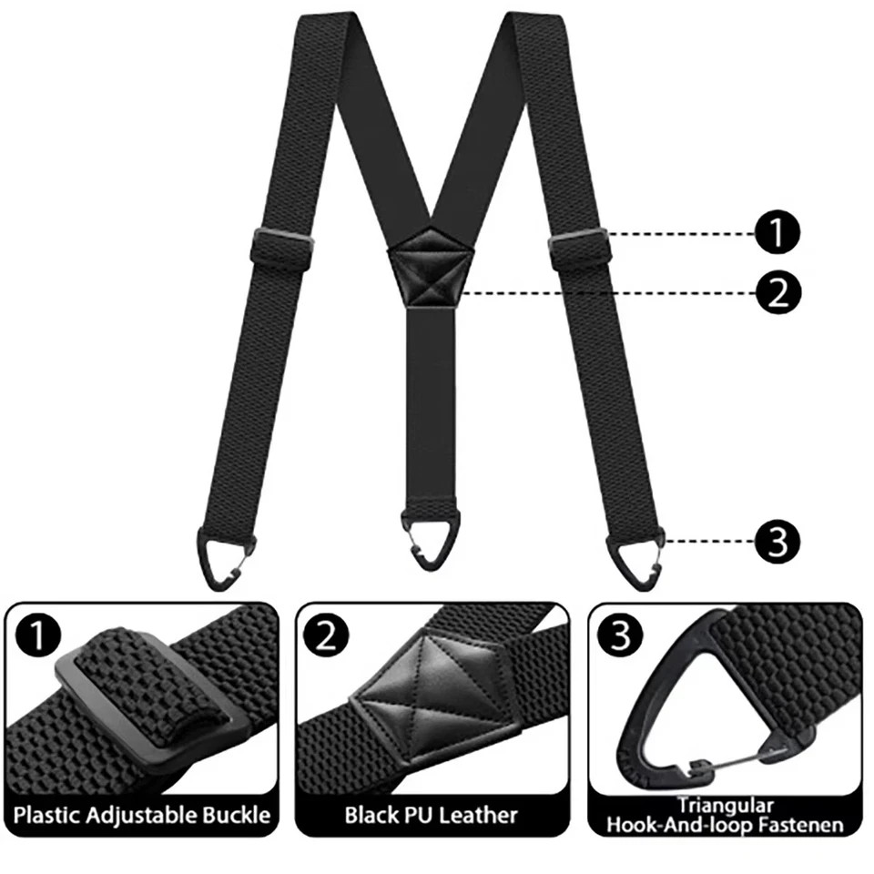 Suspenders for Men Heavy Duty, X Shape Back Hidden Suspender 1.5″ Under Clothing