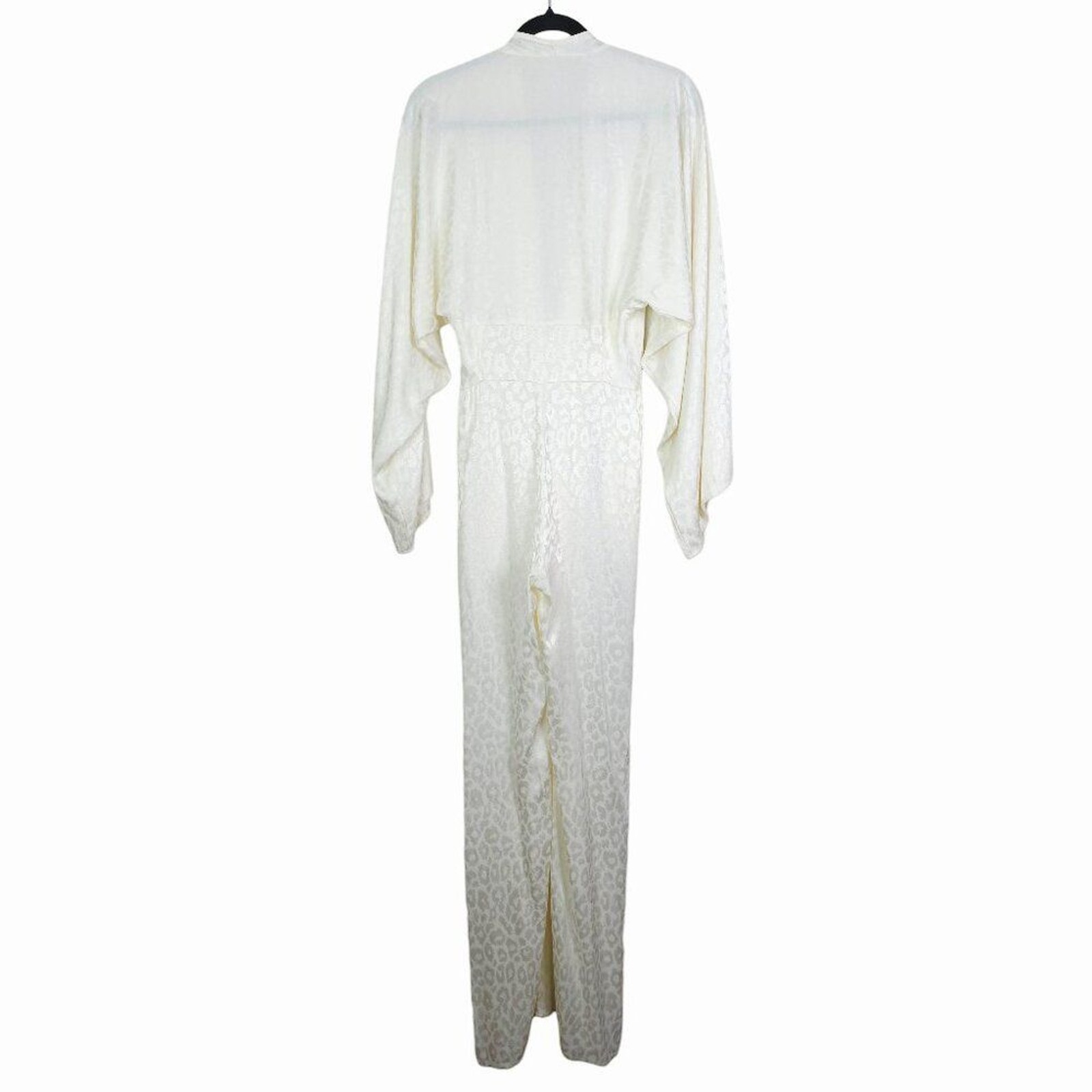 Rat & Boa Bianco Kimono Jumpsuit Satin White Animal Print Wide Leg Size XS