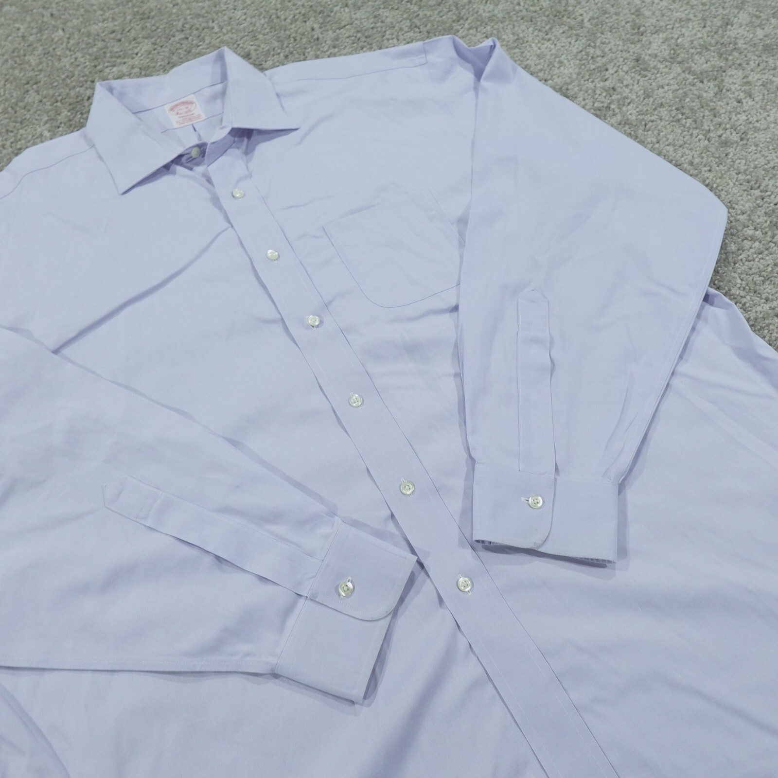 Brooks Brothers Dress Shirt Mens 17.5 36 Button Up Madison Fit Supima Stretch