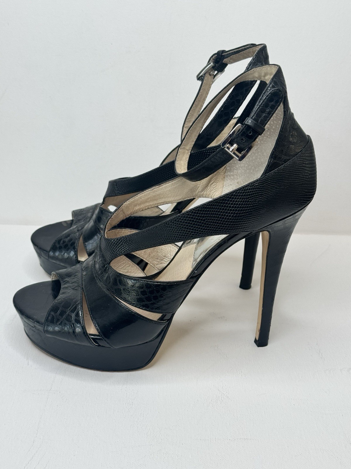 MICHAEL Michael Kors Leighton Sandal Strappy Heels Black 11