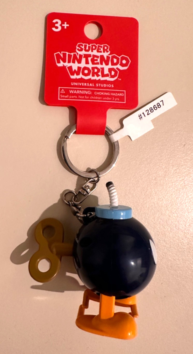 NWT Universal Studios Epic Universe Super Nintendo World Bob-Omb 2 1/2″ Keychain
