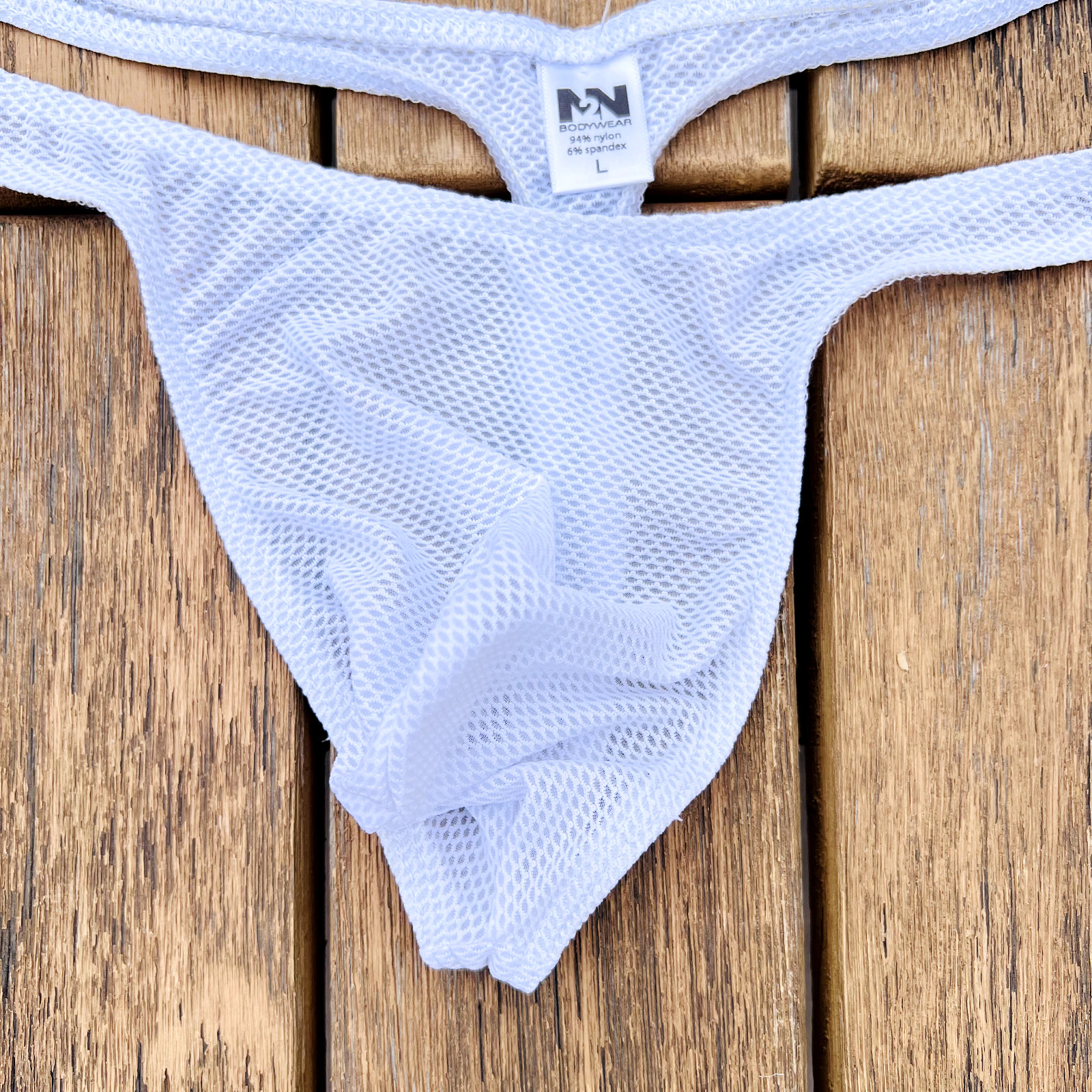 N2N Bodywear Men White Olympia X silky mesh swim Thong swimwear size M L XL
