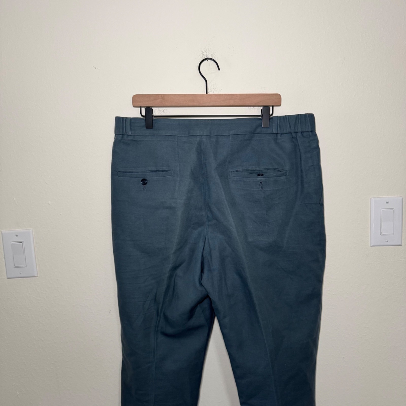 Uncommon Man Cotton Linen Trousers Men’s Size 38 Steel Blue Italian Luxury