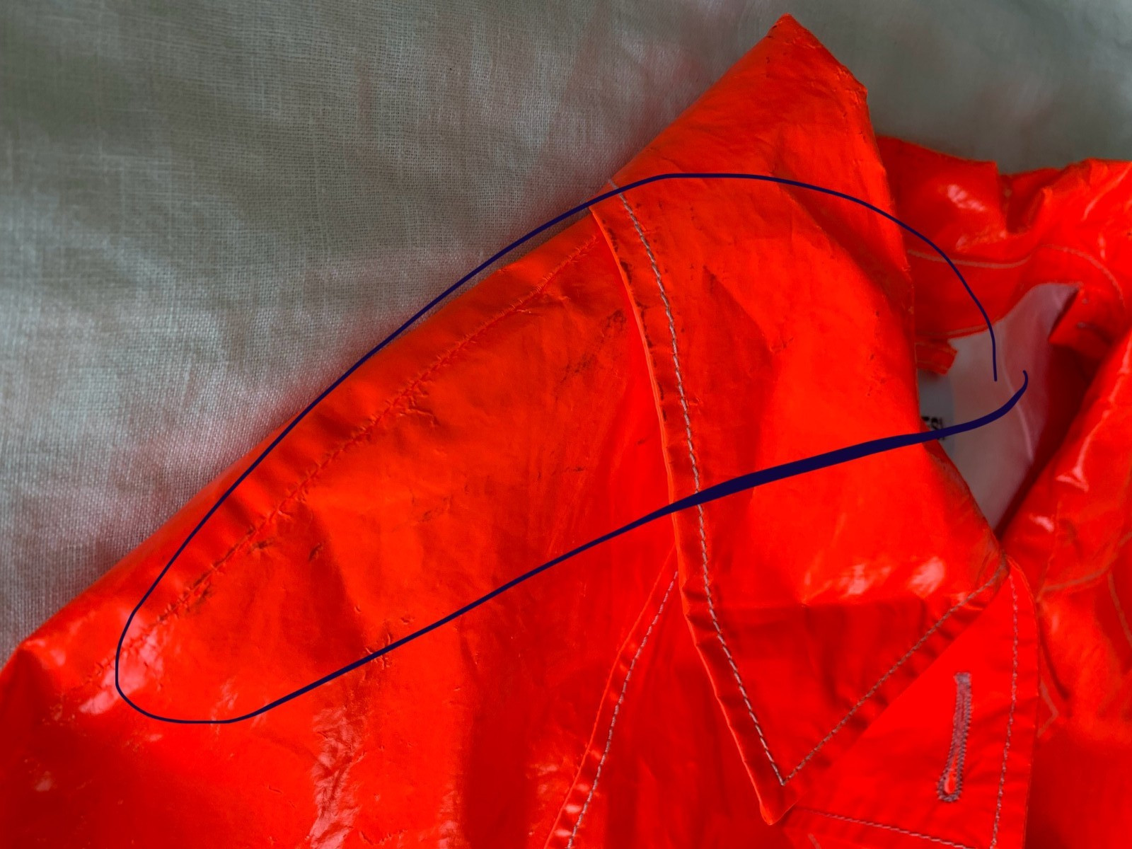 Aspesi Long Raincoat Bright Orange with Removable Insulated (Thermore) Lining