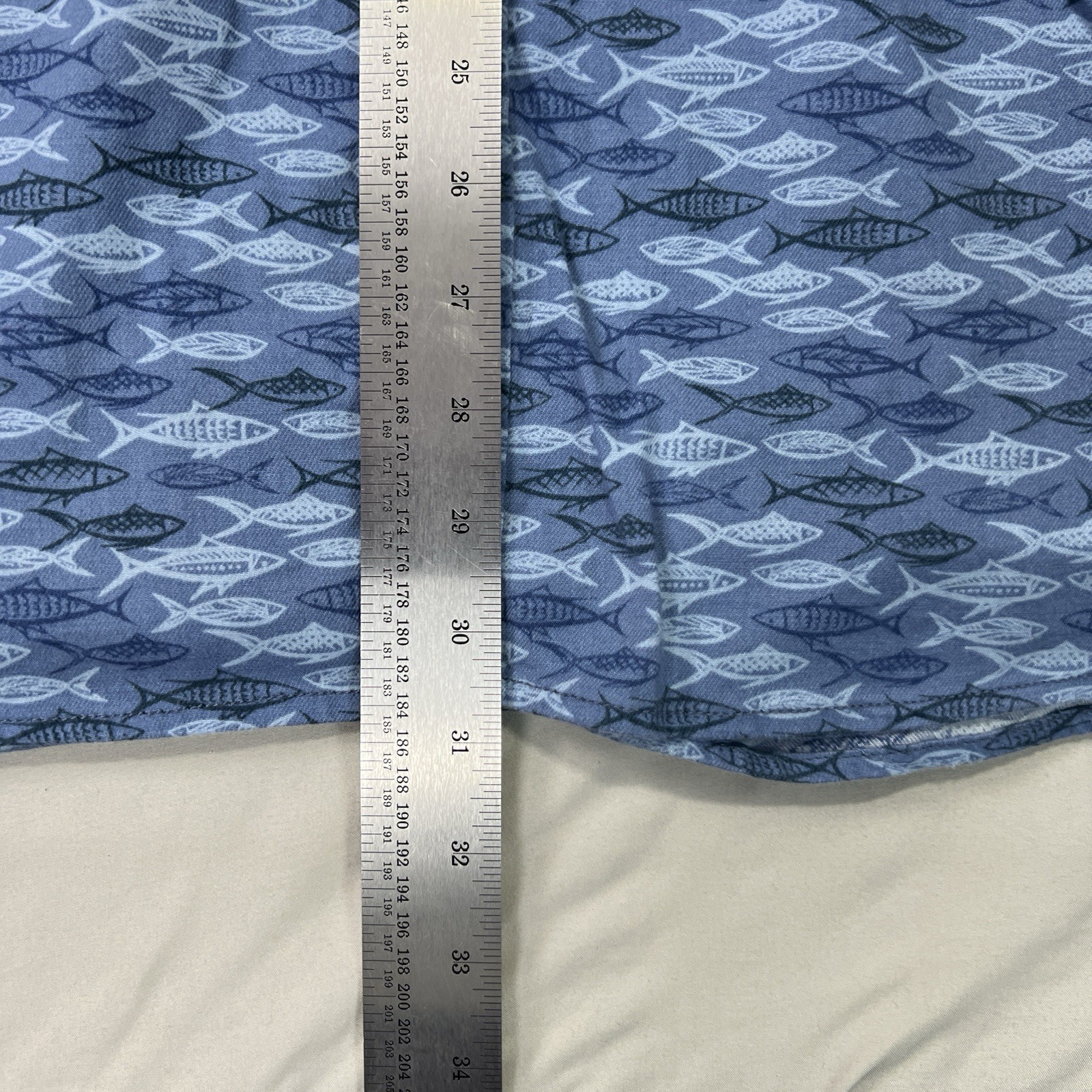 Field & Forest Shirt Mens XLT XL Tall Blue Bayside Fish Stretch Outdoor Fishing