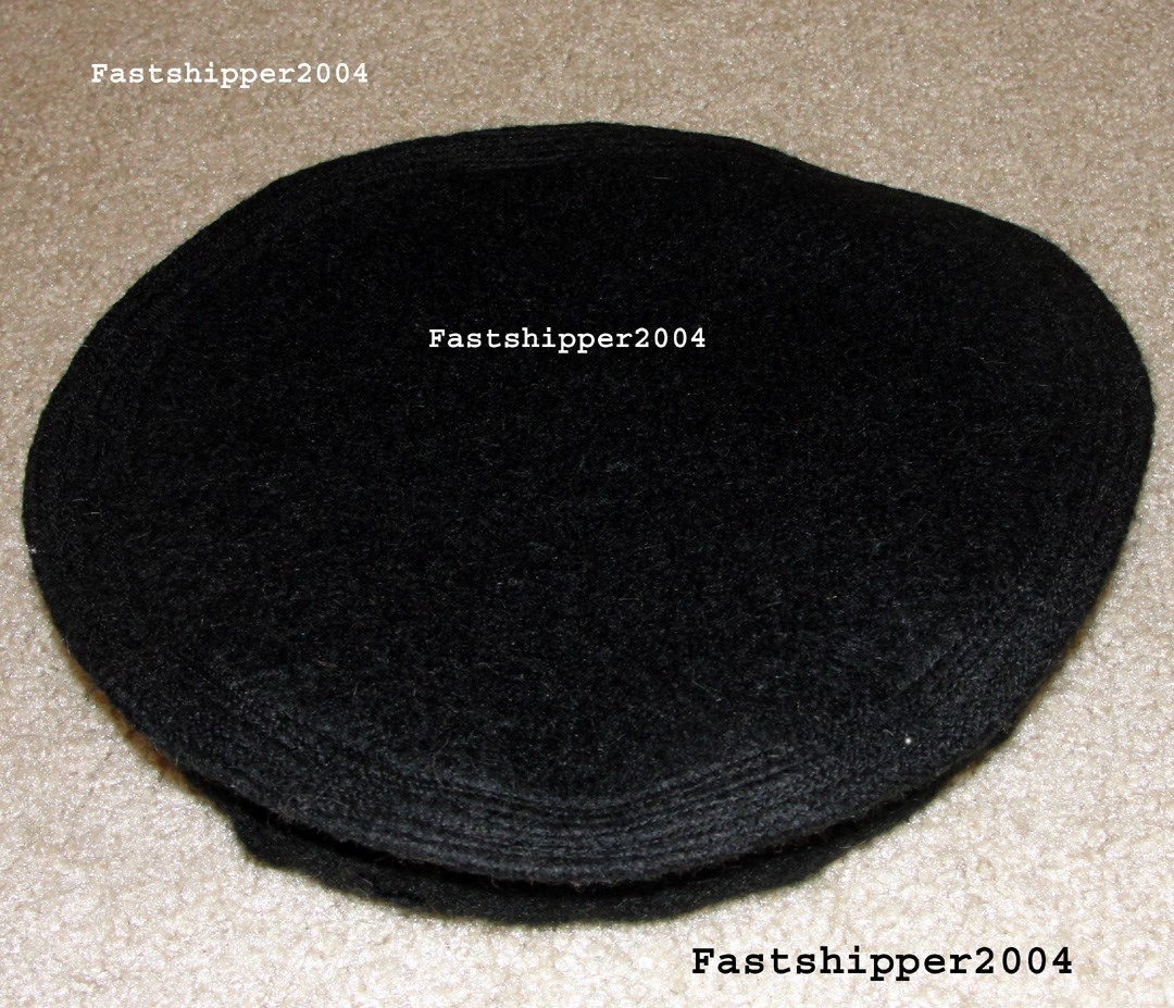 Thick Black Afghan Hat Pakol 100% Wool Afghanistan Warn Winter Hat Woolen Beret