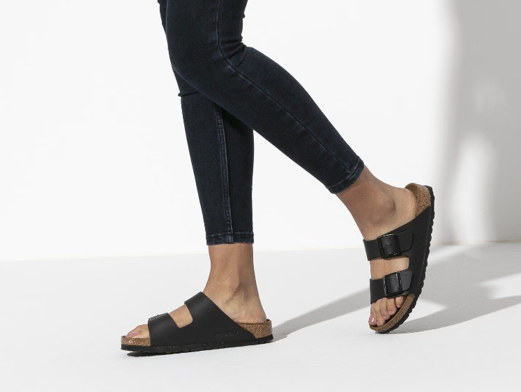 Birkenstock Arizona Black Birko-Flor Soft Footbed Two-Strap Unisex Sandals 37-45