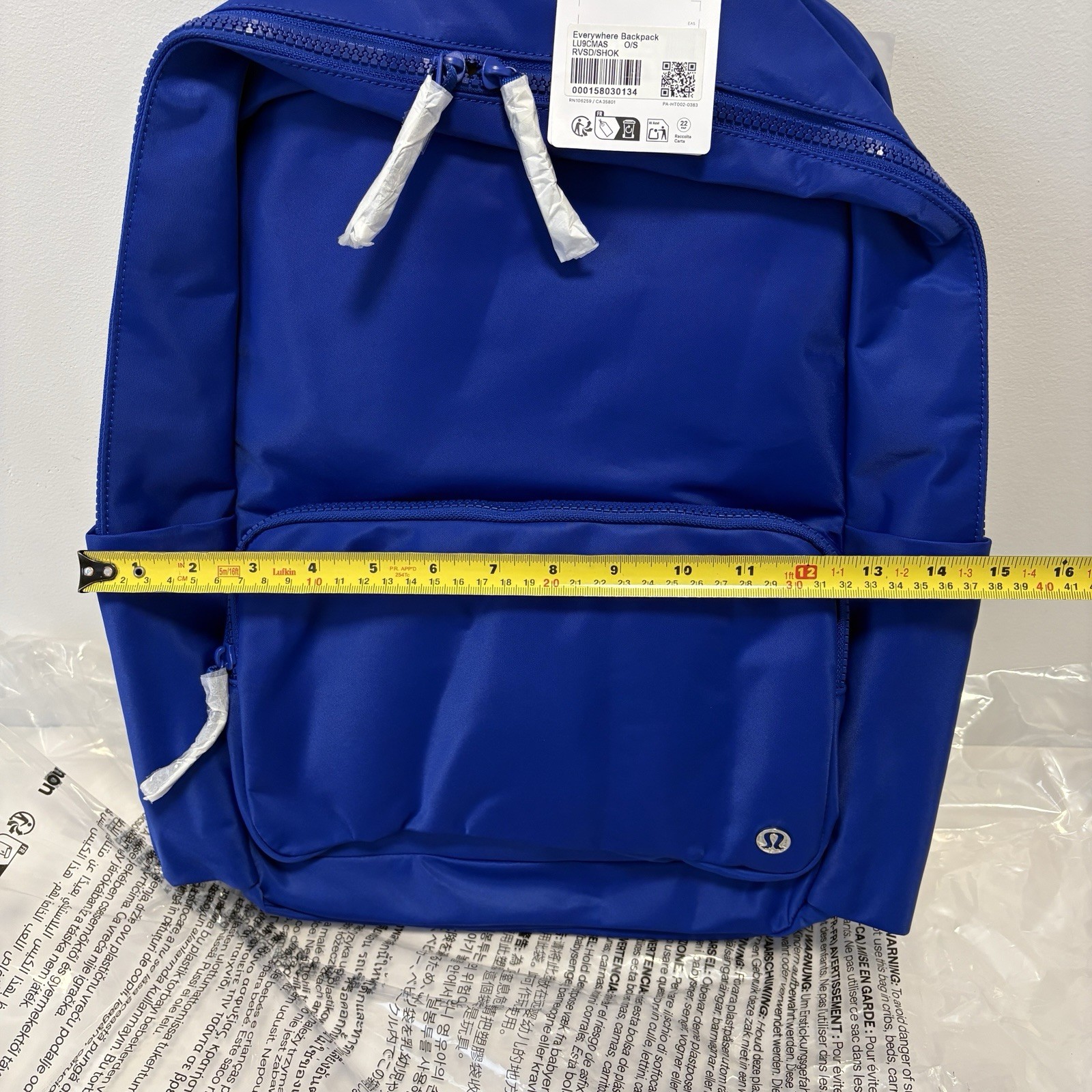 Lululemon Blue Everywhere Backpack 22L Tech Canvas Nylon Padded NEW