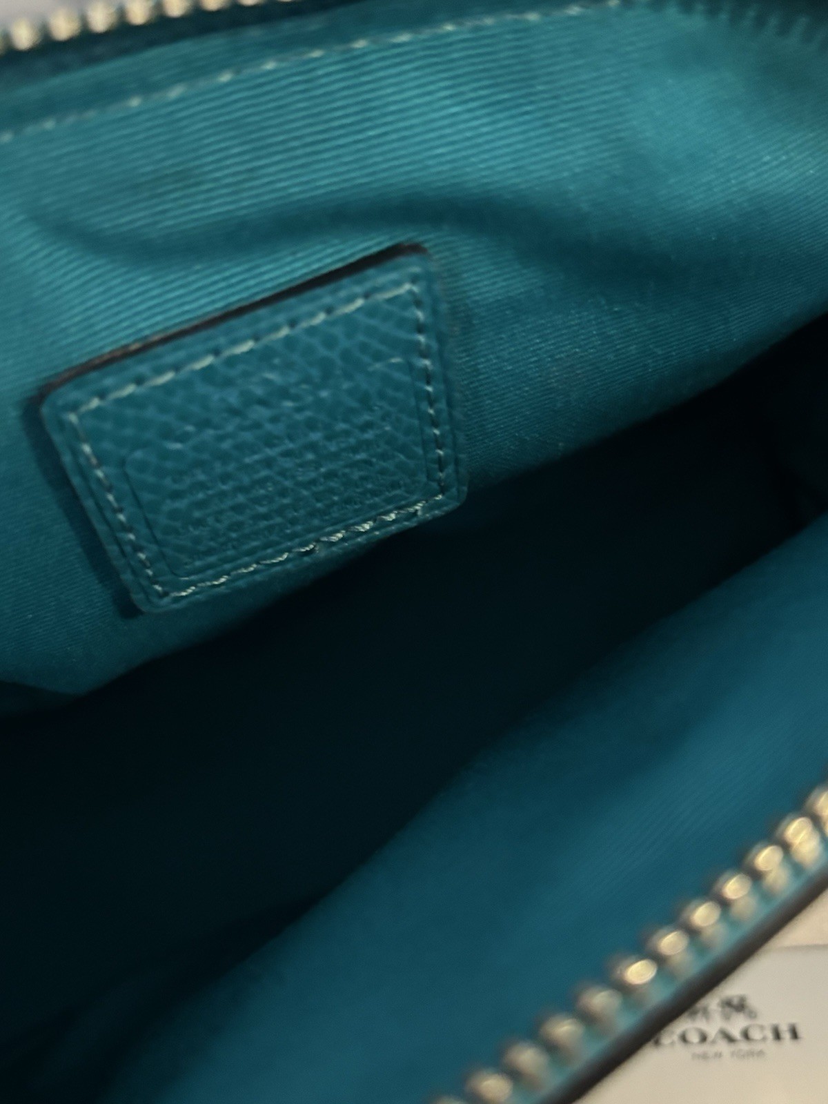 NWT Coach Mini Serena Crossbody Bag 97561 Aqua Crossgrain Leather