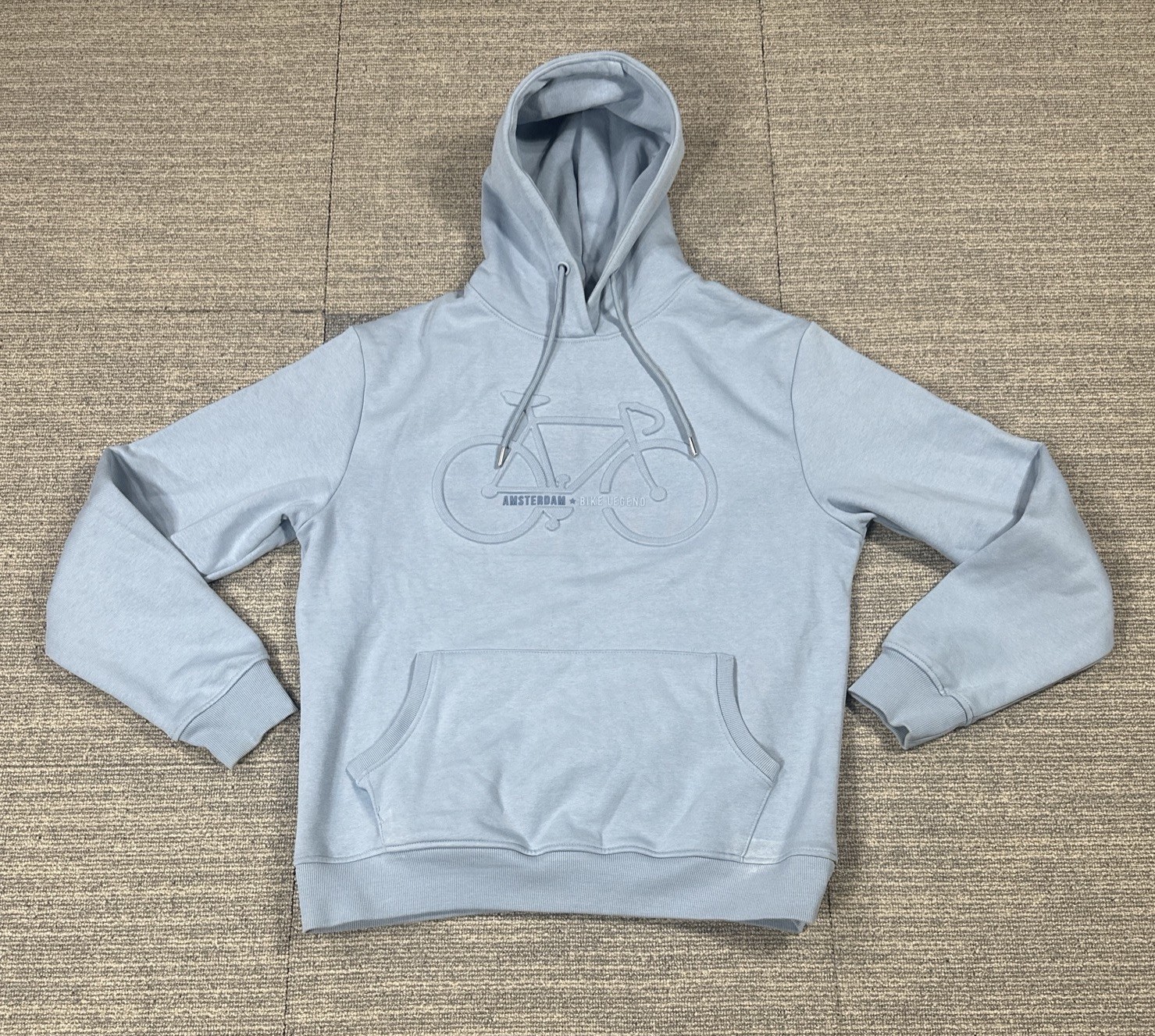 Holland Heritage Amsterdam Bike Legend Raised Bike Logo Carolina Blue Hoodie LG