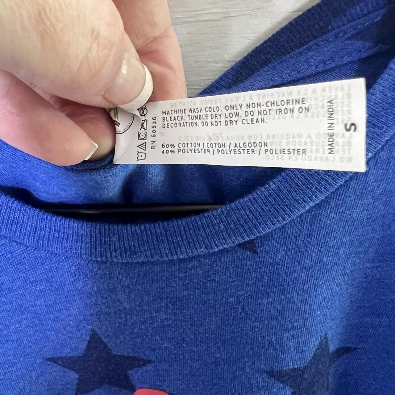 Code Five • “America” Blue Stars Short Sleeve T-Shirt Size Small