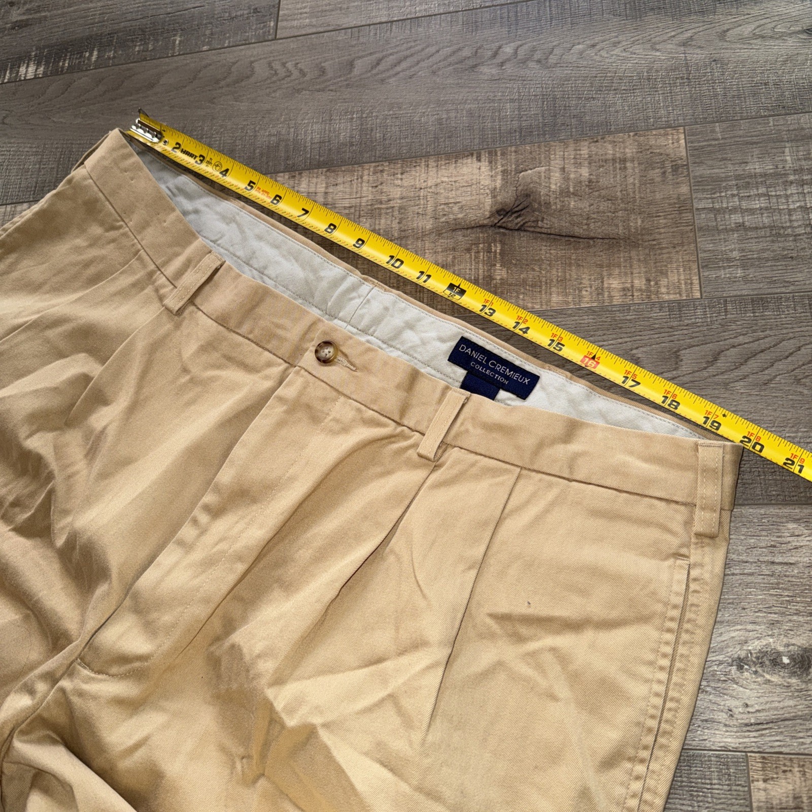 Cremieux Pants Mens 42×30 Beige Pleated Chino Classic Fit Straight Leg Casual