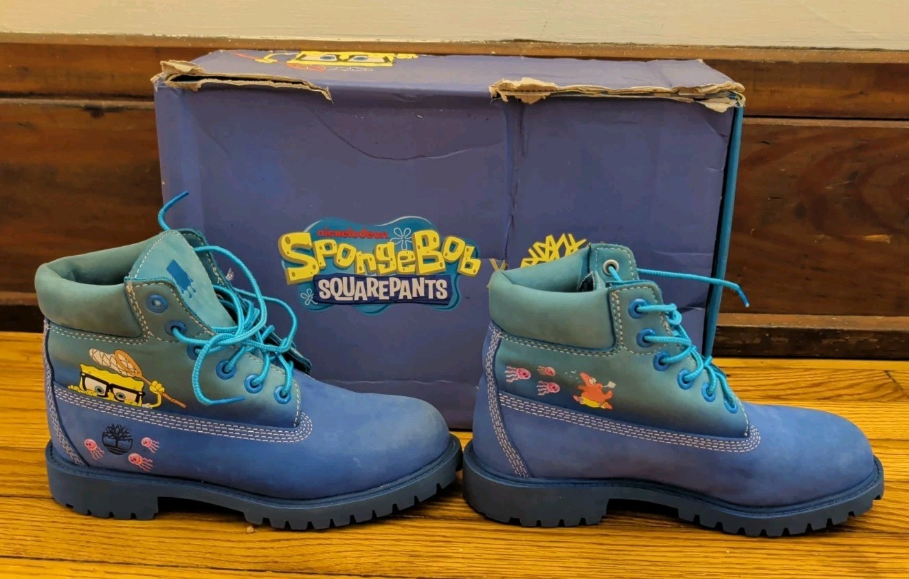 TIMBERLAND x SpongeBob 6 Inch Waterproof Nubuck Leather Boot size 2.5 Youth