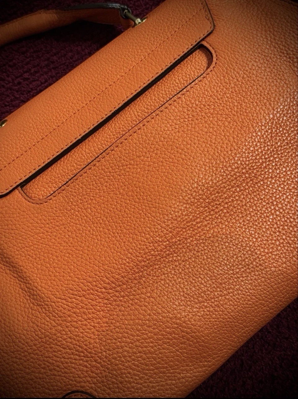 MCM Shoulder Bag Medium Orange Leather 2 Way