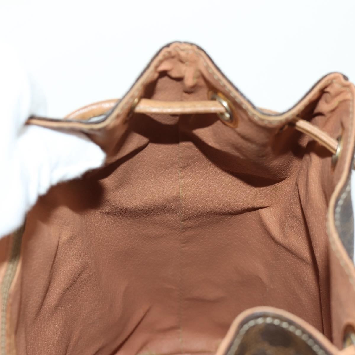 CELINE Macadam Canvas Backpack PVC Leather Brown Gold Auth am11186A