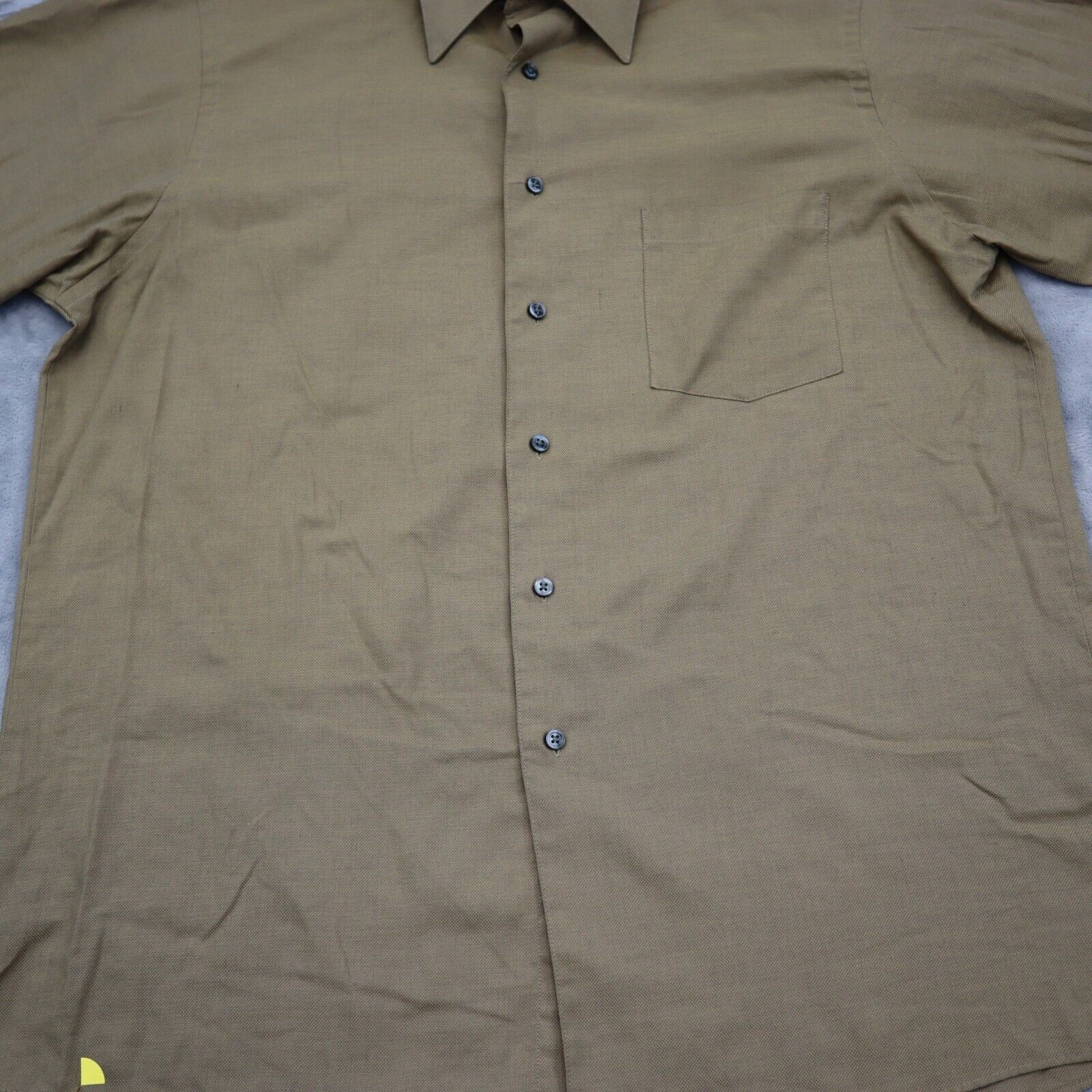 John Henry Shirt Mens 32 Brown Long Sleeve Point Collar Barrel Cuff Dress Shirt