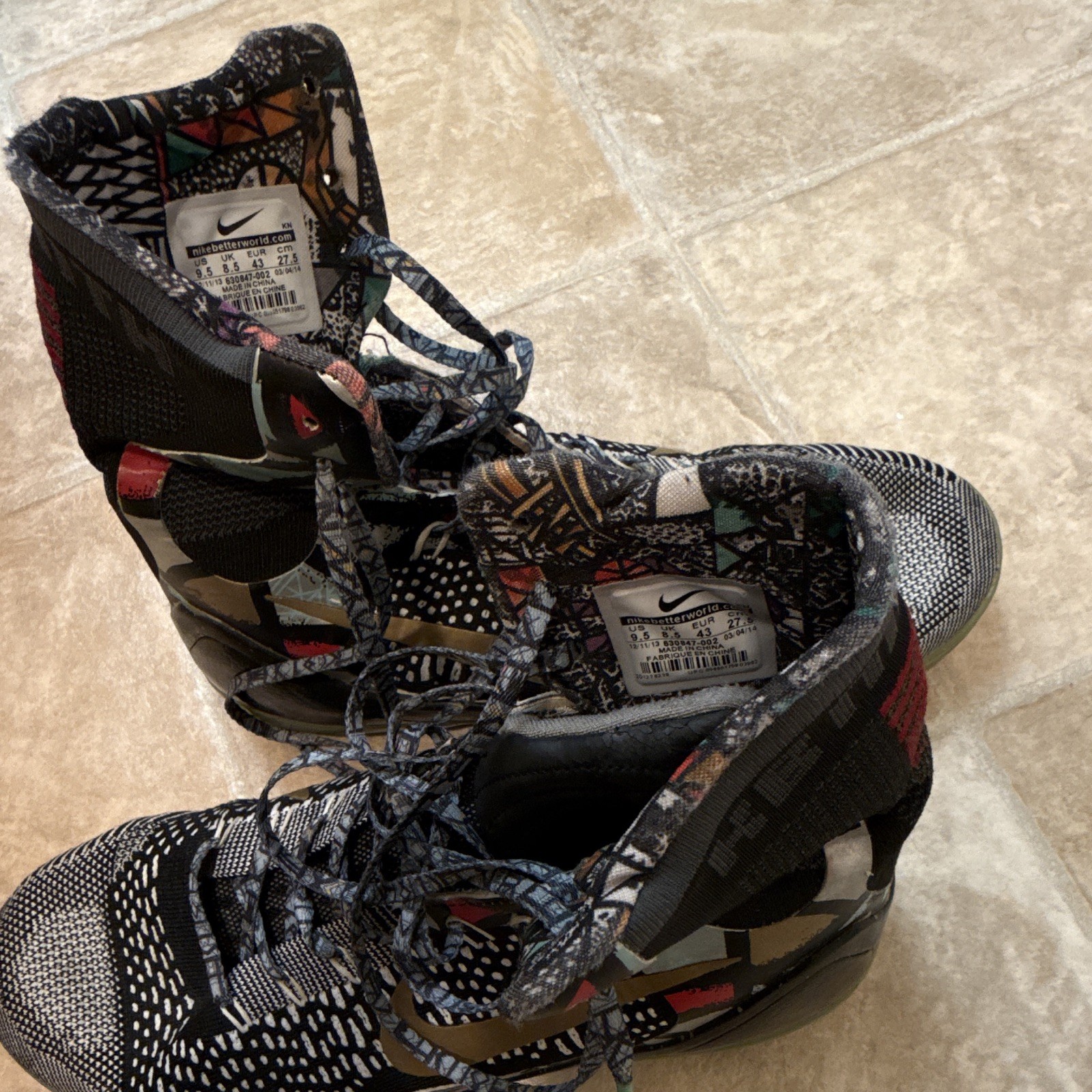 Nike Kobe 9 Elite Masterpiece FlyKnit High Top Multicolor 2014 630847-001