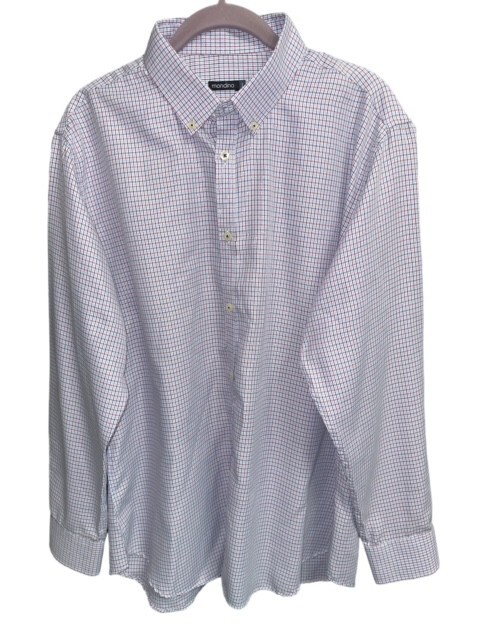 Mondino Large Shirt Dashing Red Blue Purple Plaid Check Lightweight Long Sleeves