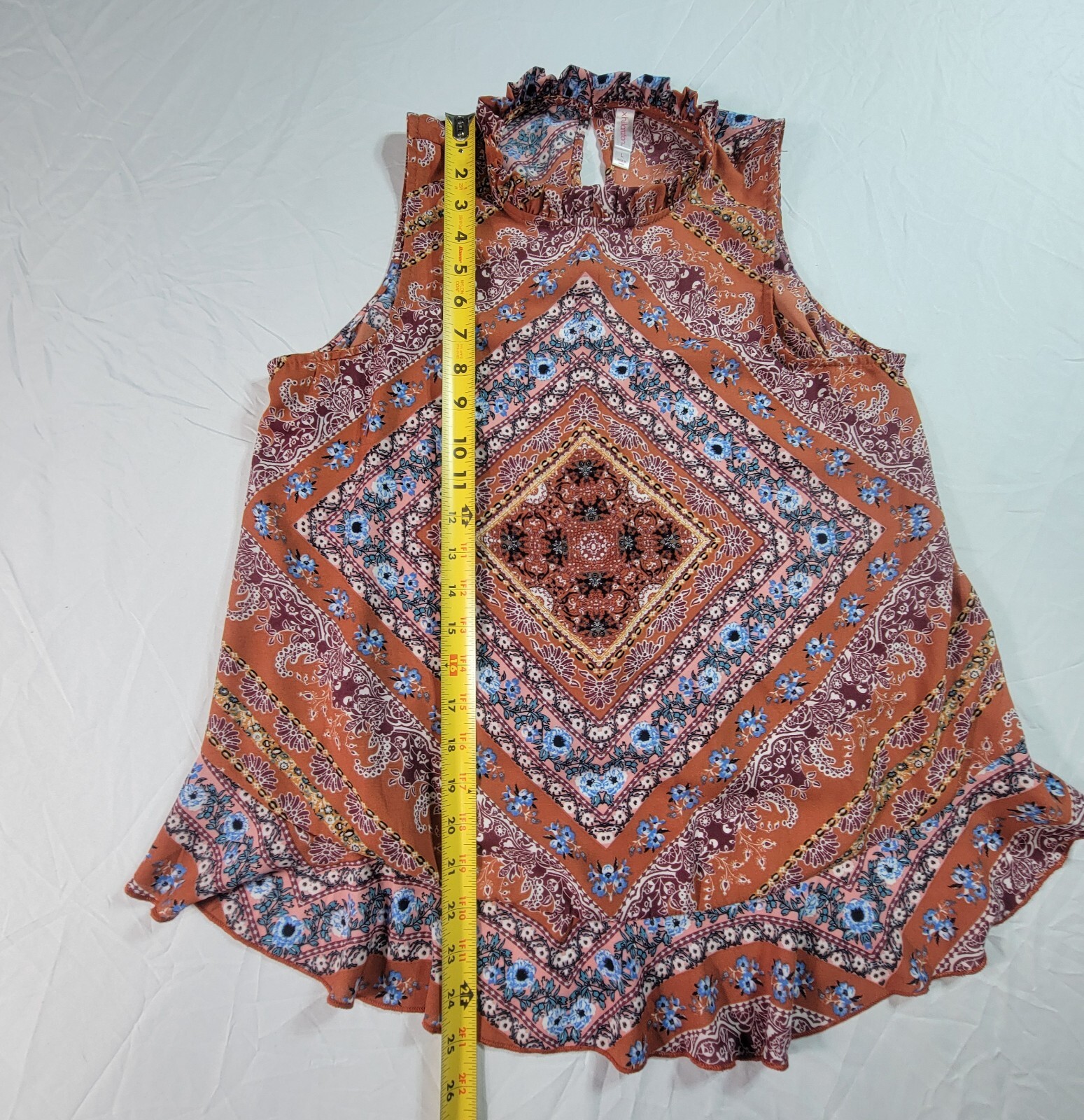 Xhilaration Womens Multicolor Sleeveless Top Floral Pattern Size Large
