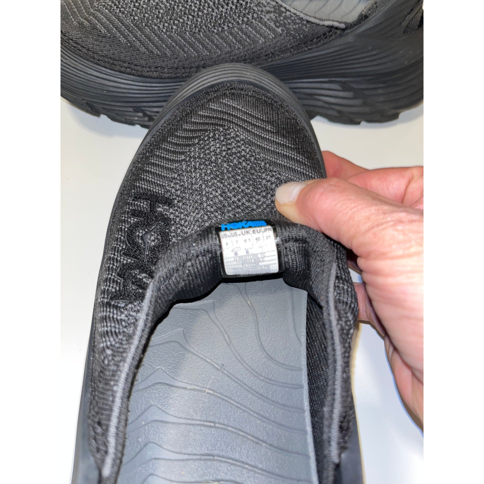 Hoka Restore TC Triple Black Slip On Recovery Mens 8 Womens 9 1134298-BBLC