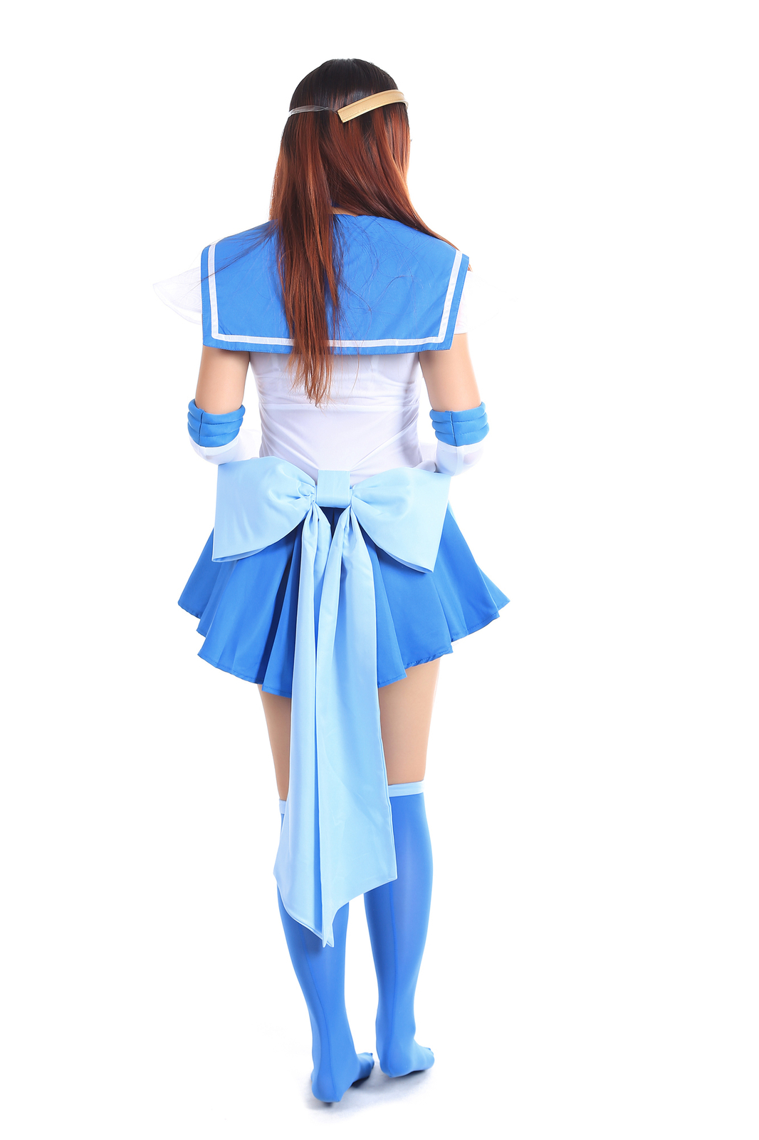 Sailor Moon Cosplay Custome Super S Sailor Mercury Mizuno Ami Fighting V3 Set