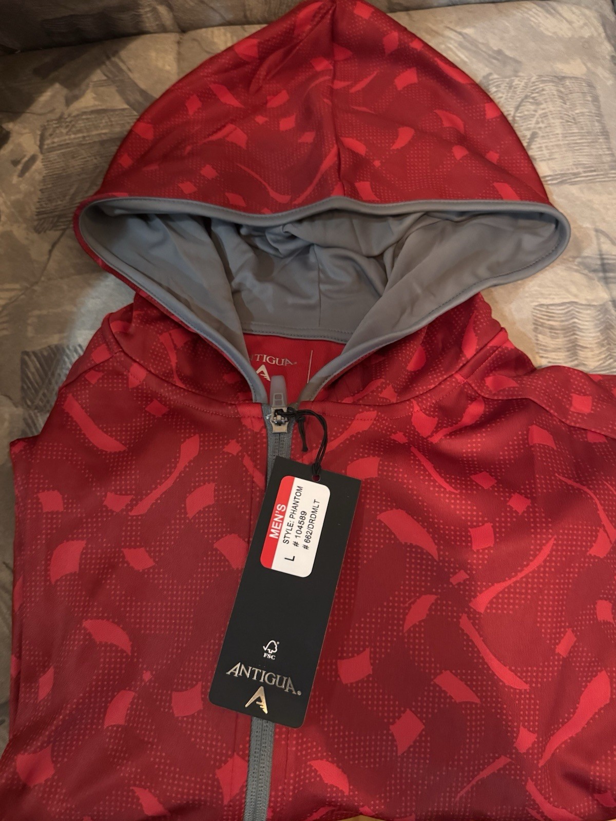 Antigua Apparel – Phantom Men’s Hooded Jacket ;red Color ,The Lions Of Morocco